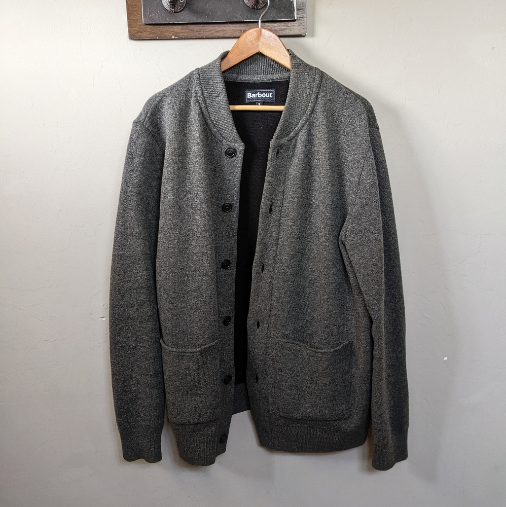 Barbour Witton Cardigan Grey Sweater XL